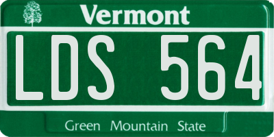 VT license plate LDS564