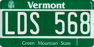 VT license plate LDS568