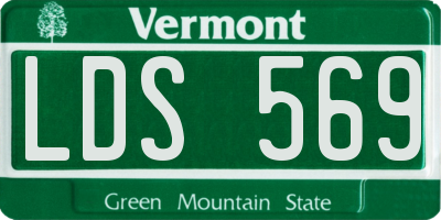 VT license plate LDS569