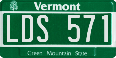 VT license plate LDS571