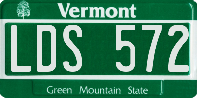 VT license plate LDS572