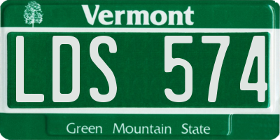 VT license plate LDS574