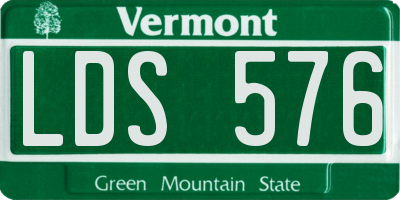VT license plate LDS576