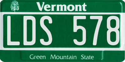 VT license plate LDS578