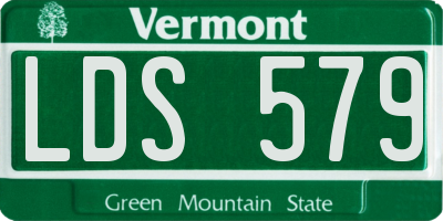 VT license plate LDS579
