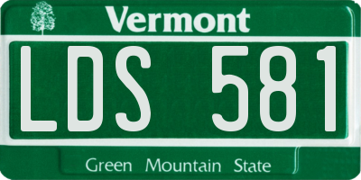 VT license plate LDS581