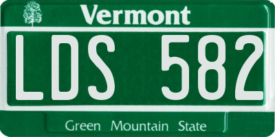 VT license plate LDS582