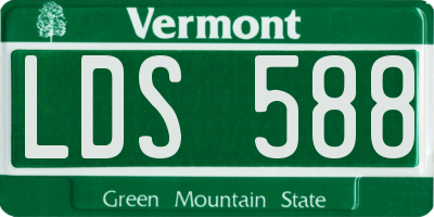 VT license plate LDS588