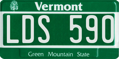 VT license plate LDS590