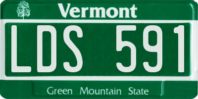VT license plate LDS591