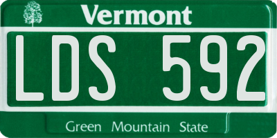 VT license plate LDS592