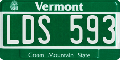 VT license plate LDS593