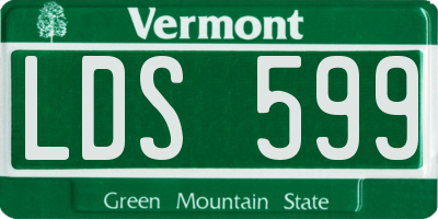 VT license plate LDS599