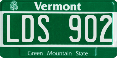 VT license plate LDS902