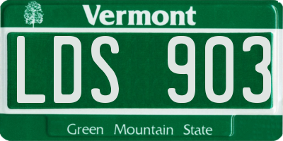 VT license plate LDS903