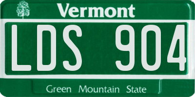 VT license plate LDS904