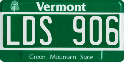 VT license plate LDS906