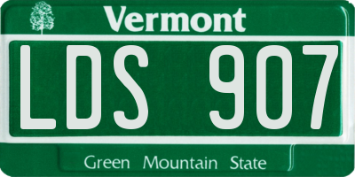 VT license plate LDS907