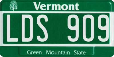 VT license plate LDS909