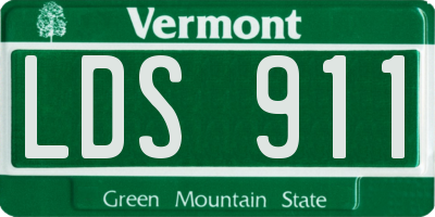 VT license plate LDS911