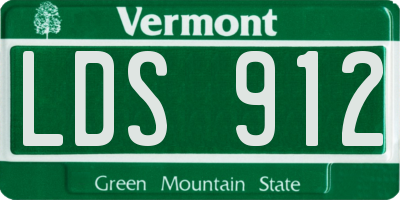 VT license plate LDS912