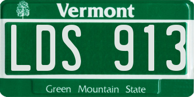 VT license plate LDS913