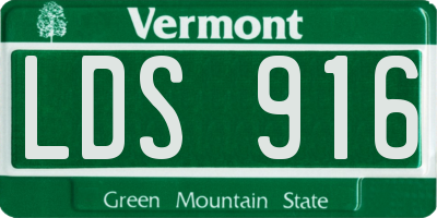 VT license plate LDS916