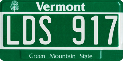 VT license plate LDS917