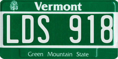 VT license plate LDS918