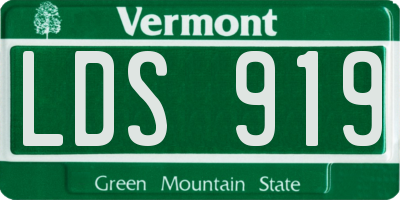 VT license plate LDS919