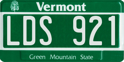 VT license plate LDS921