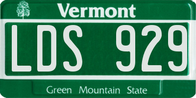 VT license plate LDS929