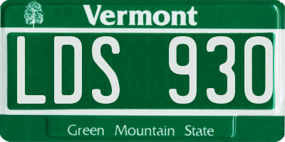 VT license plate LDS930