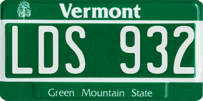 VT license plate LDS932