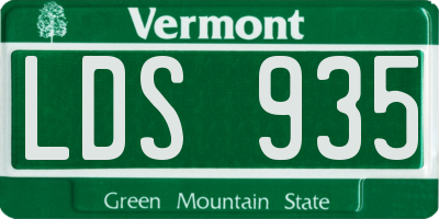 VT license plate LDS935