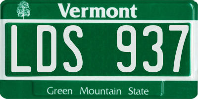 VT license plate LDS937