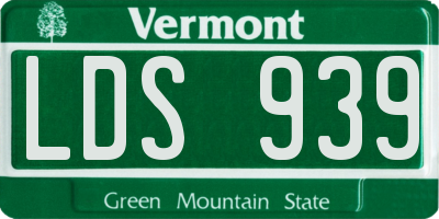 VT license plate LDS939