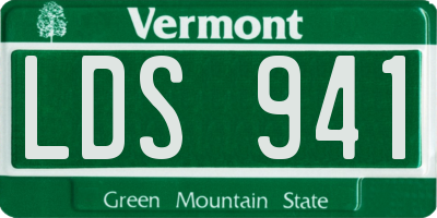 VT license plate LDS941