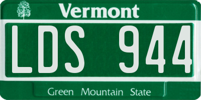 VT license plate LDS944