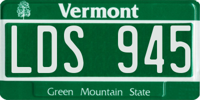 VT license plate LDS945