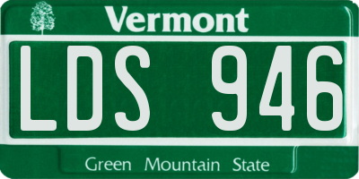 VT license plate LDS946