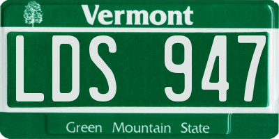 VT license plate LDS947
