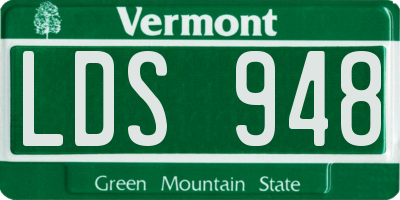 VT license plate LDS948