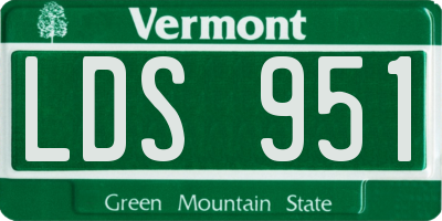 VT license plate LDS951