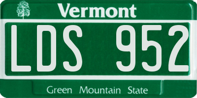 VT license plate LDS952