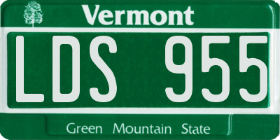 VT license plate LDS955