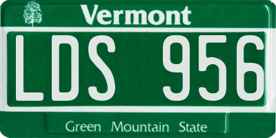 VT license plate LDS956