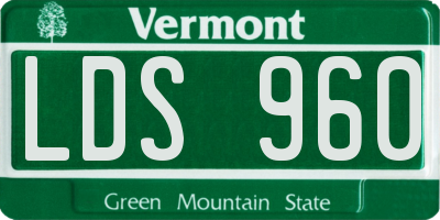 VT license plate LDS960