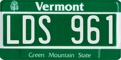 VT license plate LDS961
