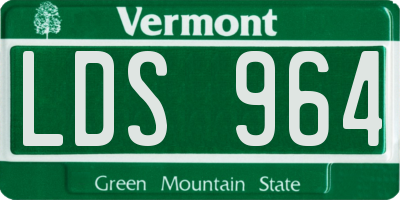 VT license plate LDS964
